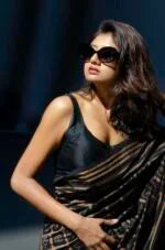 Calligraphy finest tiedye ikat global iconic saree