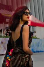 Calligraphy finest tiedye ikat global iconic saree