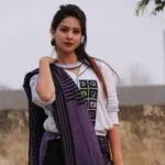 Calligraphy tiedye premium cotton saree