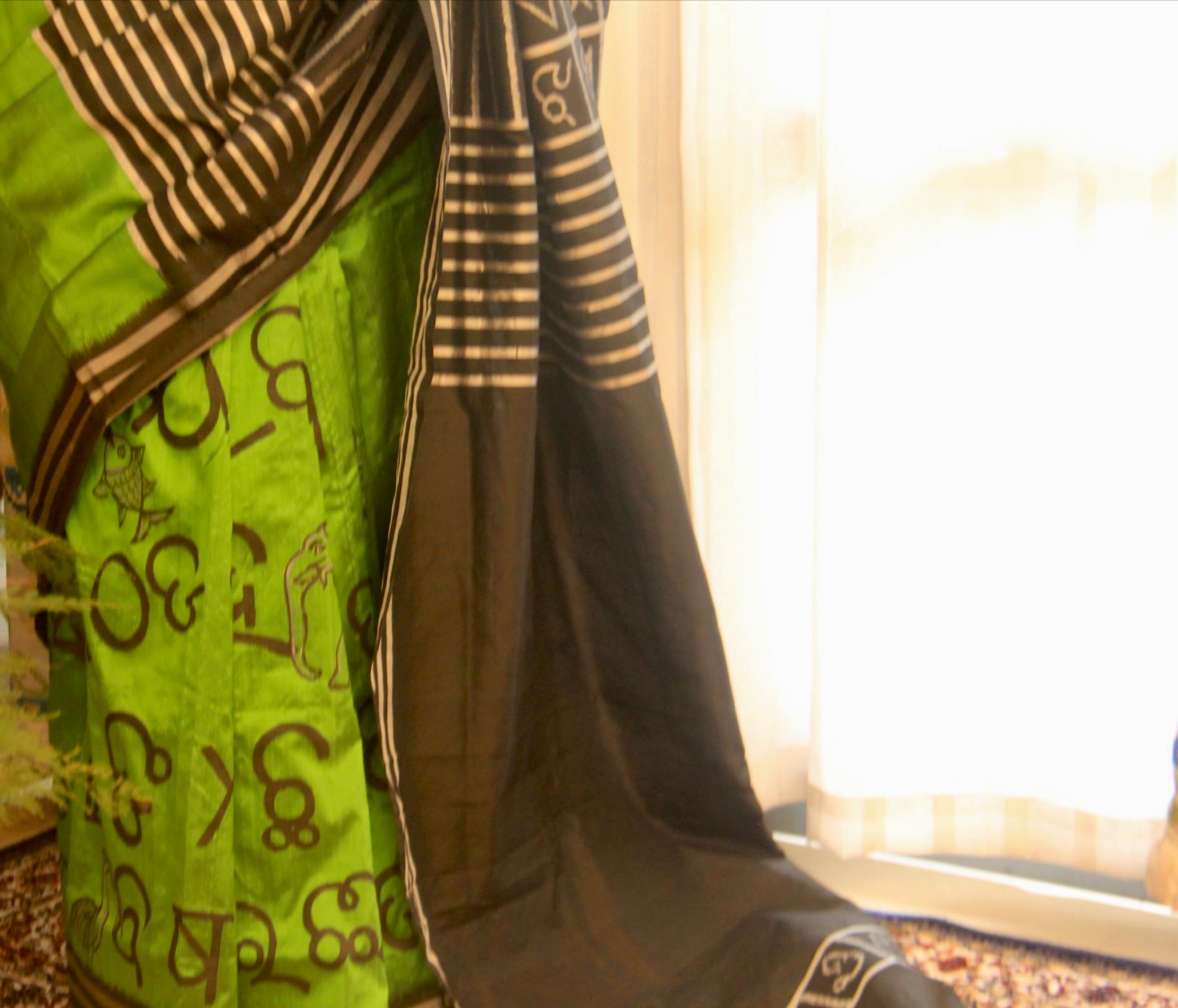 Mulberry silk handwoven & hand painted (patachitra) saree