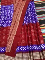 Chaturanga (Chess) double ikat mulberry silk saree