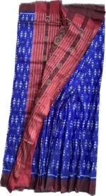 “Utopian city” mulberry silk tie-dye ikat saree