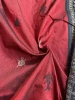 Turtle & Fish mulberry silk tie-dye ikat saree